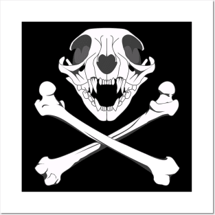 Skull and Bones Cat Posters and Art